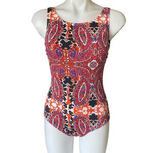 Bleu Ice women's size small multi colored one piece tank style swimsuit swimwear